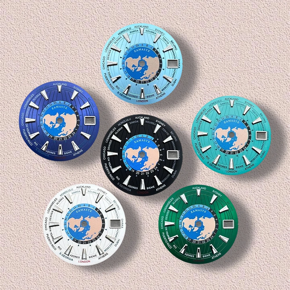 28.5mm S Logo World Map Dial Fit NH35/NH36/4R/7S Japanese Automatic Movement Green Luminous Watch Modification Accessories
28.5mm S Logo World Map Dial Fit NH35/NH36/4R/7S Japanese Automatic Movement Green Luminous Watch Modification Accessories