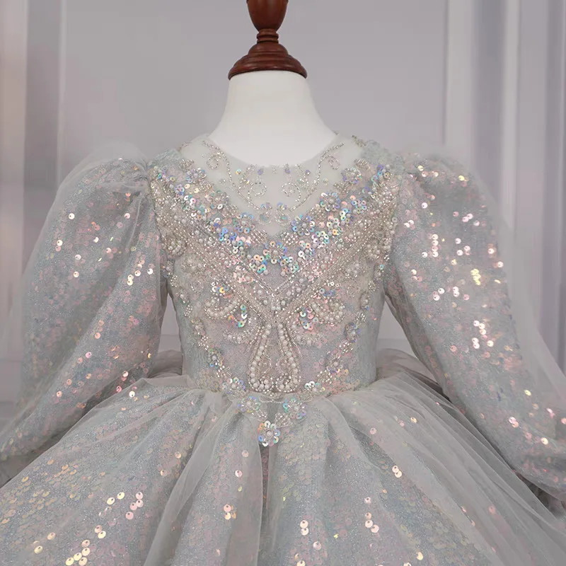 Girls' Piano Playing Dress High-End Affordable Luxury Niche Long-Sleeved Children's Host Flower Girl Birthday Princess Dress Spr
Girls' Piano Playing Dress High-End Affordable Luxury Niche Long-Sleeved Children's Host Flower Girl Birthday Princess Dress Spr