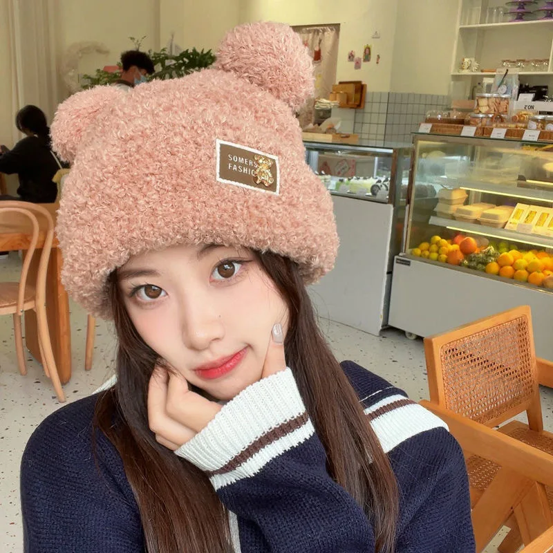 Winter Knitted Plush Beanie Hats For Women Cute Bear Ear Warm Thickened Cap Outdoor Ear Protection Female Pullover Hat
Winter Knitted Plush Beanie Hats For Women Cute Bear Ear Warm Thickened Cap Outdoor Ear Protection Female Pullover Hat