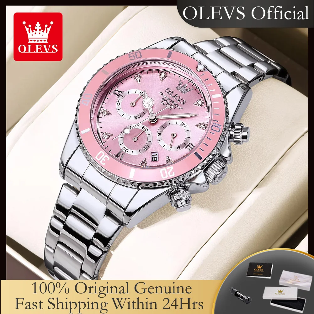 OLEVS 5632 New Original Quartz Watch for Women Classic Three Eye Dial Chronograph Waterproof Stainless Steel Ladies Wristwatches
OLEVS 5632 New Original Quartz Watch for Women Classic Three Eye Dial Chronograph Waterproof Stainless Steel Ladies Wristwatches