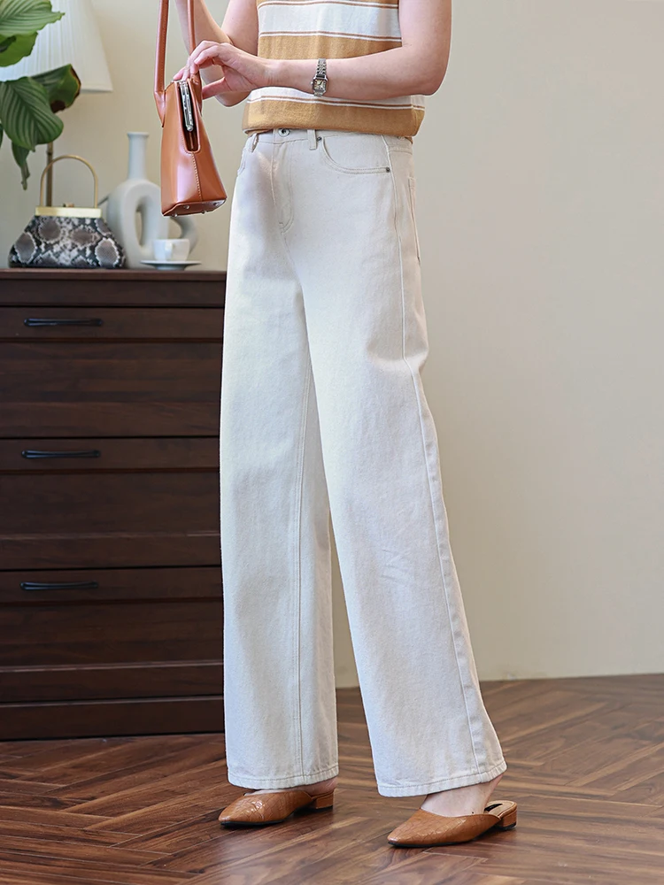 High Waist Straight Leg Denim Jeans Women's Loose Wide Leg Pants Floor Length Trousers Retro Style Light Beige Summer 2026
High Waist Straight Leg Denim Jeans Women's Loose Wide Leg Pants Floor Length Trousers Retro Style Light Beige Summer 2026