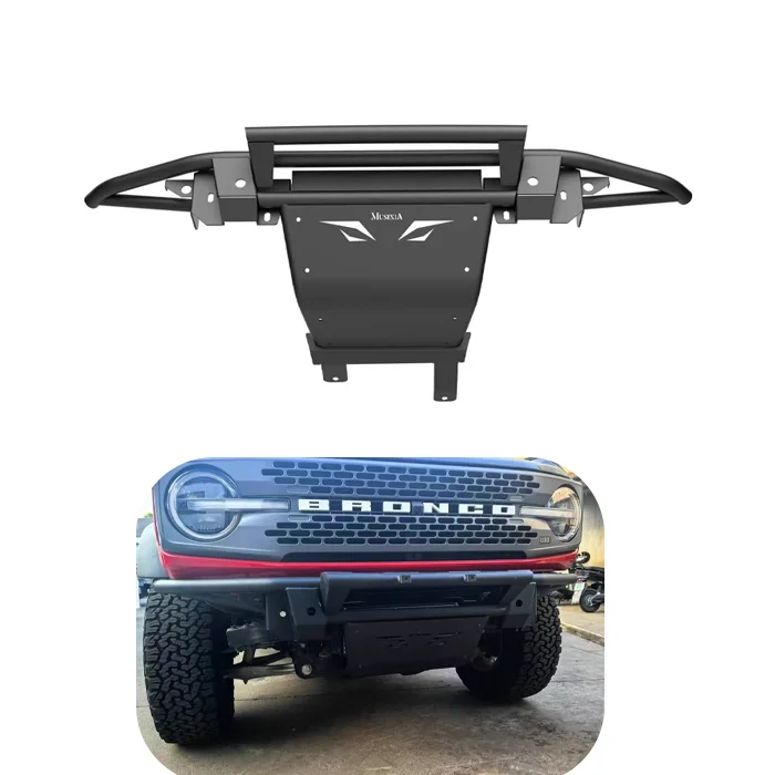 2/4 Front Bumper Skid Plate, for Ford Bronco 2021+ , includes a manganese steel winch mount and winch mounting plate
2/4 Front Bumper Skid Plate, for Ford Bronco 2021+ , includes a manganese steel winch mount and winch mounting plate