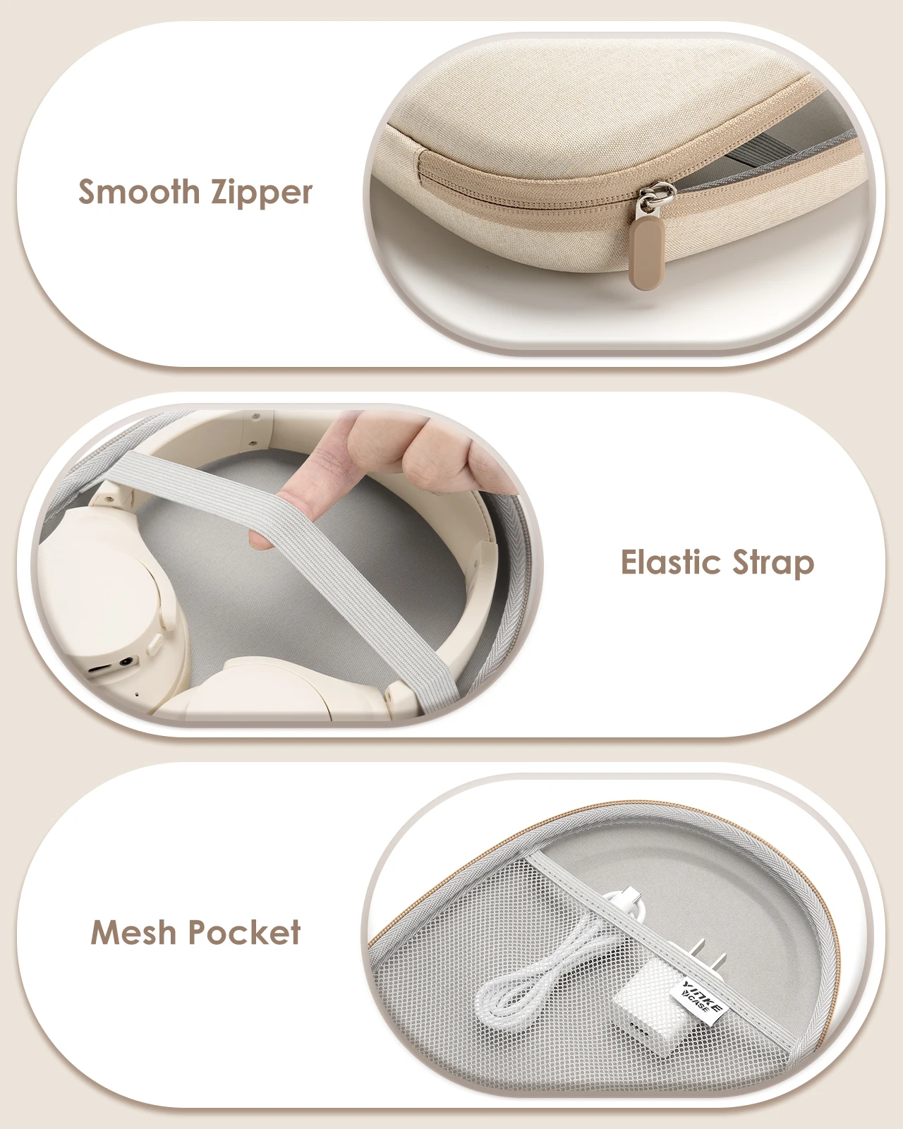 Headphone Case Hard Shell Super-Slim for Soundcore Anker/Sony/JBL/Over-Ear Headphones Universal Portable Travel Organizer Bag Headphone Case Hard Shell Super-Slim for Soundcore Anker/Sony/JBL/Over-Ear Headphones Universal Portable Travel Organizer Bag