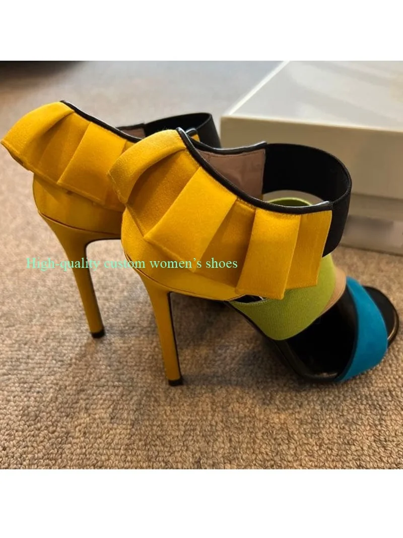 Round Toe Color-Blocked Wrinkled Lotus Leaves Side Summer Sandals Hollow Out Color Satin Fabric New Model Luxury Women's Shoes
Round Toe Color-Blocked Wrinkled Lotus Leaves Side Summer Sandals Hollow Out Color Satin Fabric New Model Luxury Women's Shoes
