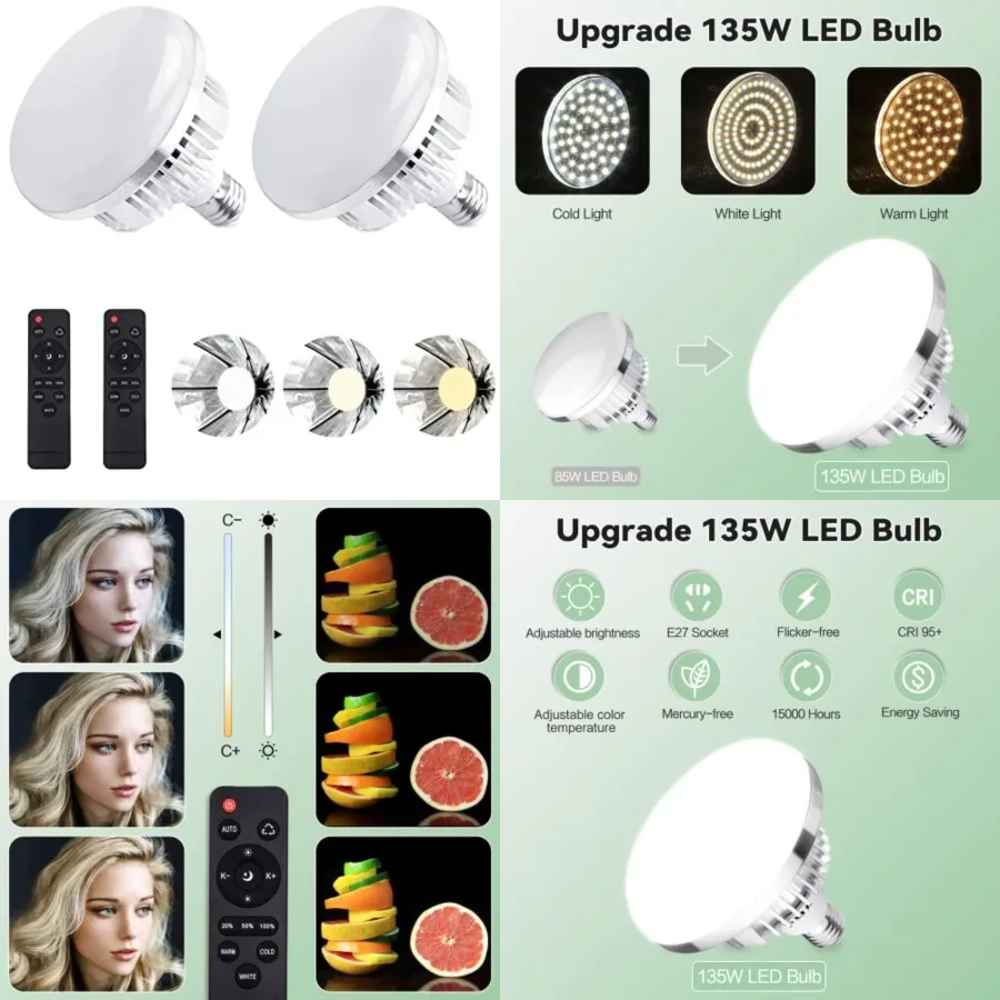 Photography Light Bulb Dimmable Tricolor Bulbs 700-6400K Colour Temperatures Softbox Bulb in E7 Socket for Photography Photo Vi
Photography Light Bulb Dimmable Tricolor Bulbs 700-6400K Colour Temperatures Softbox Bulb in E7 Socket for Photography Photo Vi