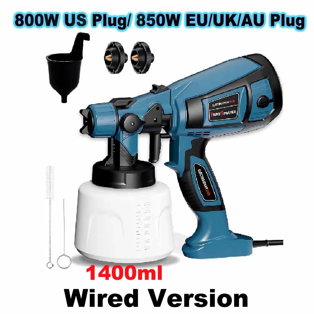 Electric Spray Gun 850W High Power Paint Sprayer Home DIY UK/US/EU Plug Auto Furniture Steel Coating Airbrush with 3 Nozzles
Electric Spray Gun 850W High Power Paint Sprayer Home DIY UK/US/EU Plug Auto Furniture Steel Coating Airbrush with 3 Nozzles
