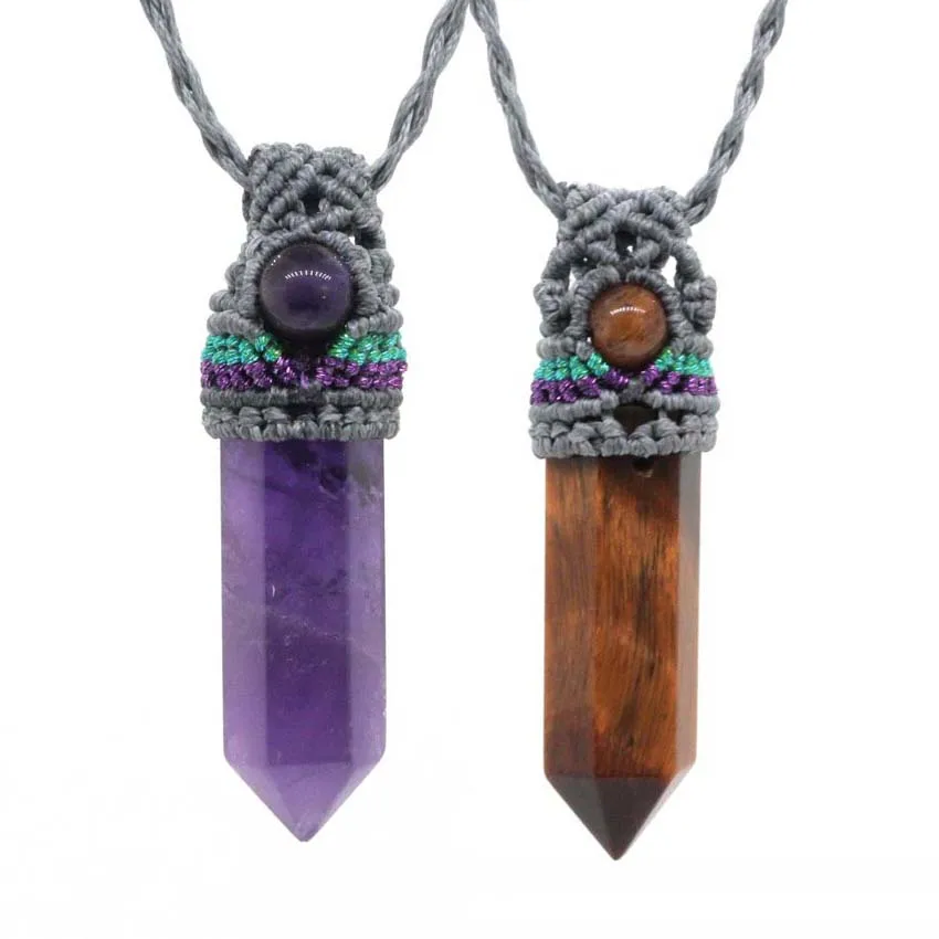 Braided Crystal Hexagonal Macrame Stone Pendant Necklace For Women Natural Amethyst Quartz Rope Weave Adjustable Chain Necklaces
Braided Crystal Hexagonal Macrame Stone Pendant Necklace For Women Natural Amethyst Quartz Rope Weave Adjustable Chain Necklaces