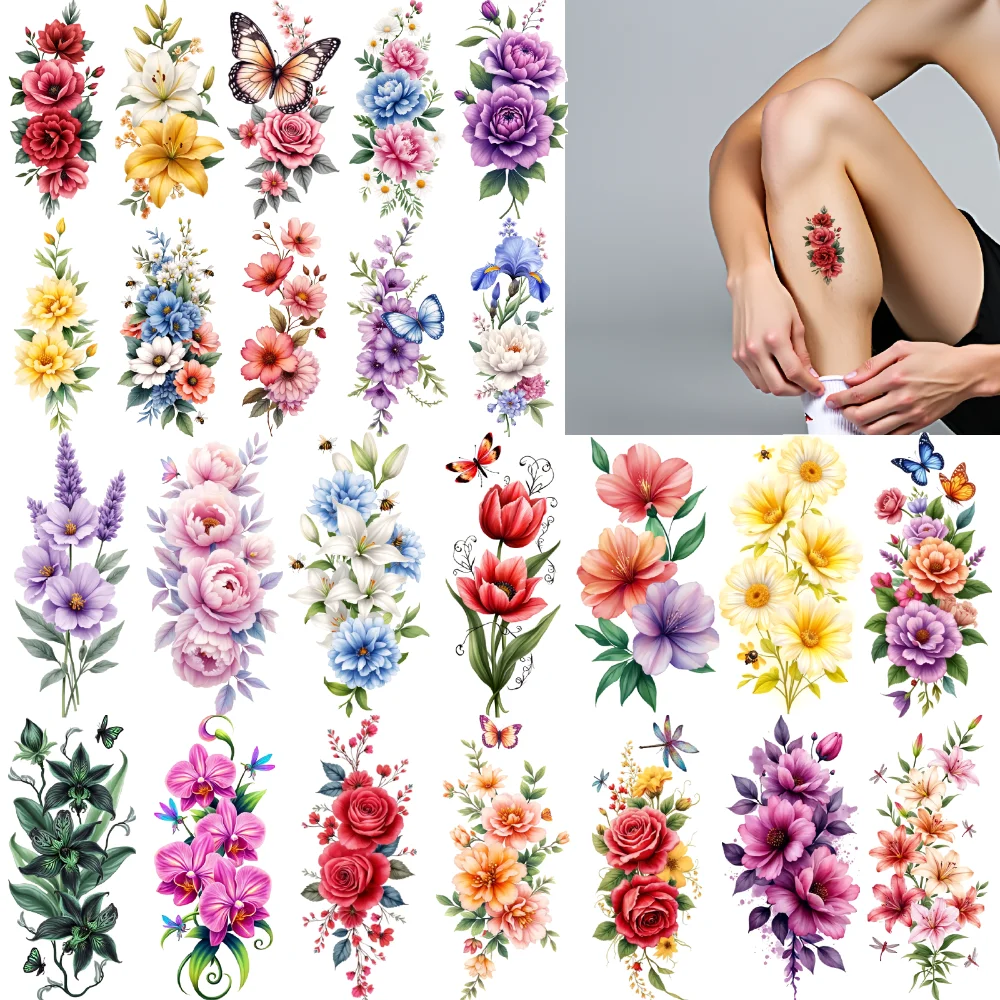 9pcs Temporary Tattoo Butterfly Waterproof Long-lasting Body Stickers Pink Flowers Roses Temporary Tattoo Stickers For Back
9pcs Temporary Tattoo Butterfly Waterproof Long-lasting Body Stickers Pink Flowers Roses Temporary Tattoo Stickers For Back