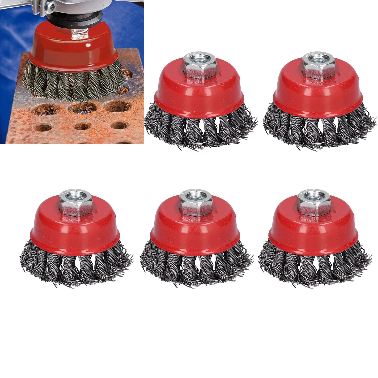 ZK30 5Pcs Steel Wire Wheels Bowl Type Twisted Brushes Set M10 Screw Mounting Polishing Tool
ZK30 5Pcs Steel Wire Wheels Bowl Type Twisted Brushes Set M10 Screw Mounting Polishing Tool