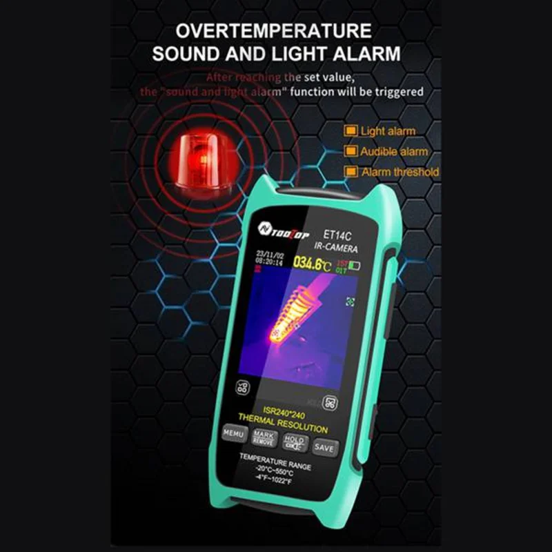 ET14C 2.8inch Thermal Imager ISR240x240 25Hz Thermal Imaging Camera Thermography Electrical Fault Detect with Micro-Lens
ET14C 2.8inch Thermal Imager ISR240x240 25Hz Thermal Imaging Camera Thermography Electrical Fault Detect with Micro-Lens