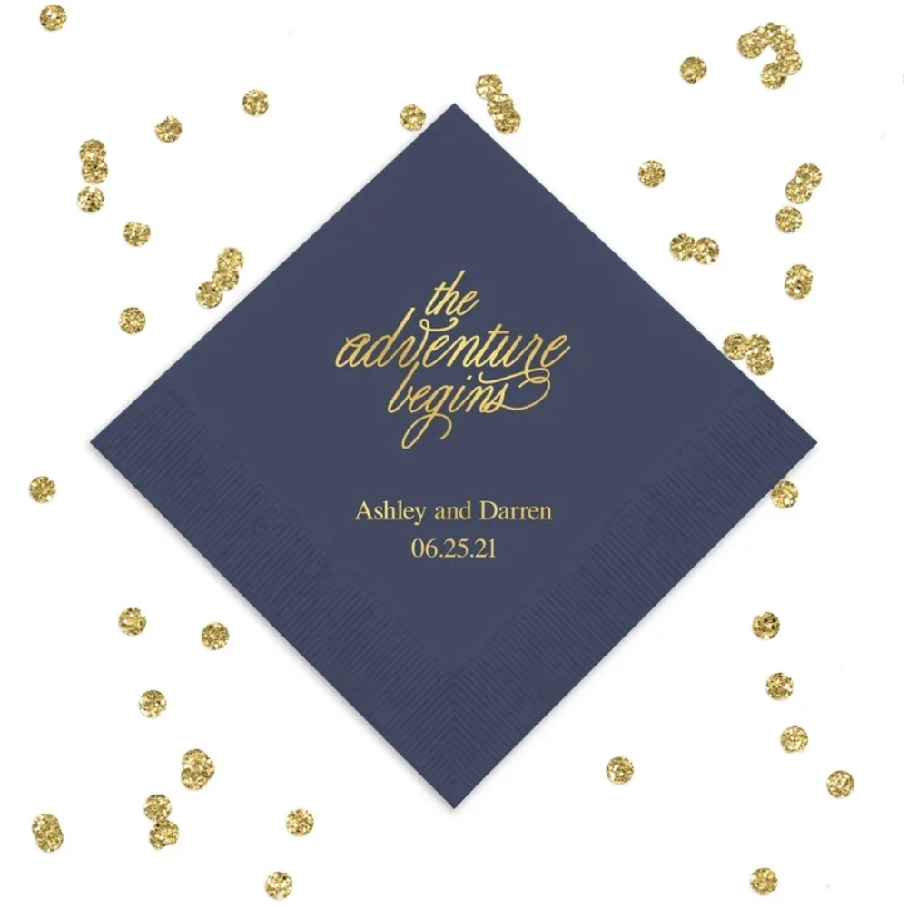 50PCS The Adventure Begins Napkins - Paper Wedding Napkin - Personalized Napkins - Wedding Napkins - Printed Wedding Napkins
50PCS The Adventure Begins Napkins - Paper Wedding Napkin - Personalized Napkins - Wedding Napkins - Printed Wedding Napkins