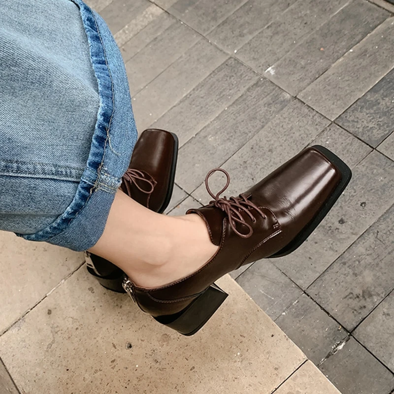 NEW Spring/Autumn Women Pumps Split Leather Shoes for Women Square Toe Chunky Heel Women Pumps Lace-up Shoes High Heel Shoes
NEW Spring/Autumn Women Pumps Split Leather Shoes for Women Square Toe Chunky Heel Women Pumps Lace-up Shoes High Heel Shoes