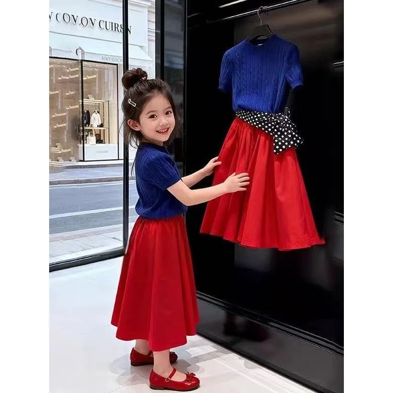 2026 New Fashionable Korean-Style Knit Short Sleeve Half-Length Skirt Two-Piece Set for Girls in Summer
2026 New Fashionable Korean-Style Knit Short Sleeve Half-Length Skirt Two-Piece Set for Girls in Summer