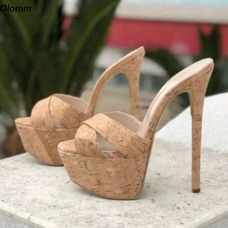 Olomm High Quality Women Summer Mules Sandals Stiletto Heels Open Toe Beautiful Cork Party Shoes US Size 35 43 44 45 46 47
Olomm High Quality Women Summer Mules Sandals Stiletto Heels Open Toe Beautiful Cork Party Shoes US Size 35 43 44 45 46 47