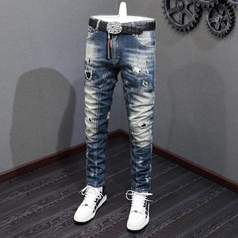 Italian street fashion men's jeans retro light blue elastic tight jeans hip-hop retro pants Y2K
Italian street fashion men's jeans retro light blue elastic tight jeans hip-hop retro pants Y2K