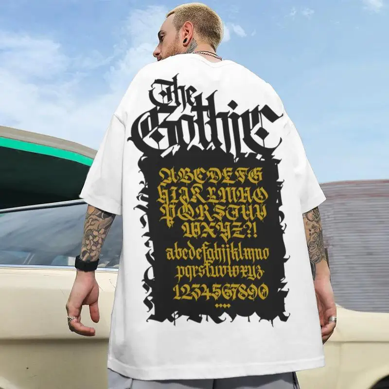 Fashion Men's T-Shirt 3d Gothic Style Letter Print Short Sleeve T-Shirt For Men Street Trend Men Clothes Oversized Loose Tees To
Fashion Men's T-Shirt 3d Gothic Style Letter Print Short Sleeve T-Shirt For Men Street Trend Men Clothes Oversized Loose Tees To