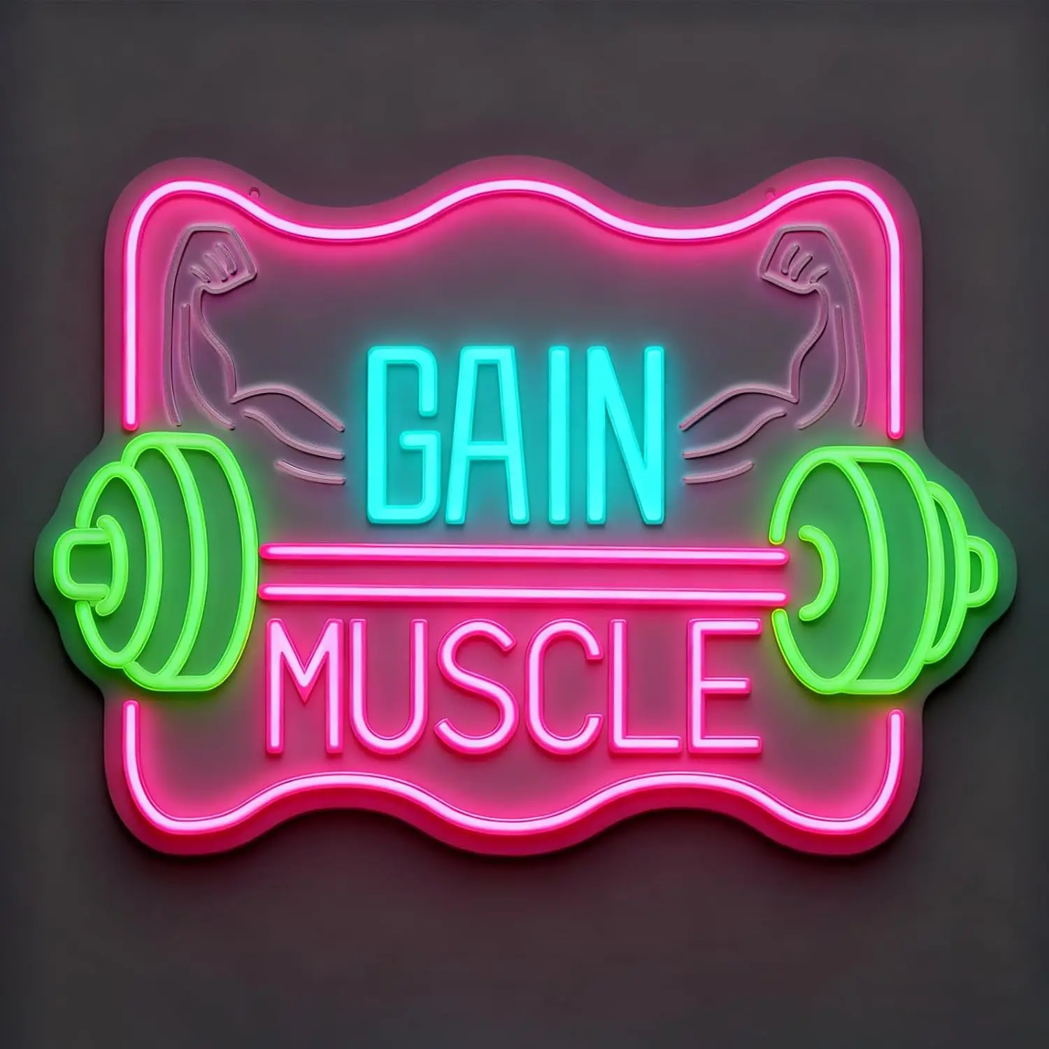 Неоновая вывеска GAIN MUSCLE с USB-питанием, регулируемая LED-подсветка, настенный декор для спортзала, спальни, подарки для любителей спорта и вечеринок
Неоновая вывеска GAIN MUSCLE с USB-питанием, регулируемая LED-подсветка, настенный декор для спортзала, спальни, подарки для любителей спорта и вечеринок