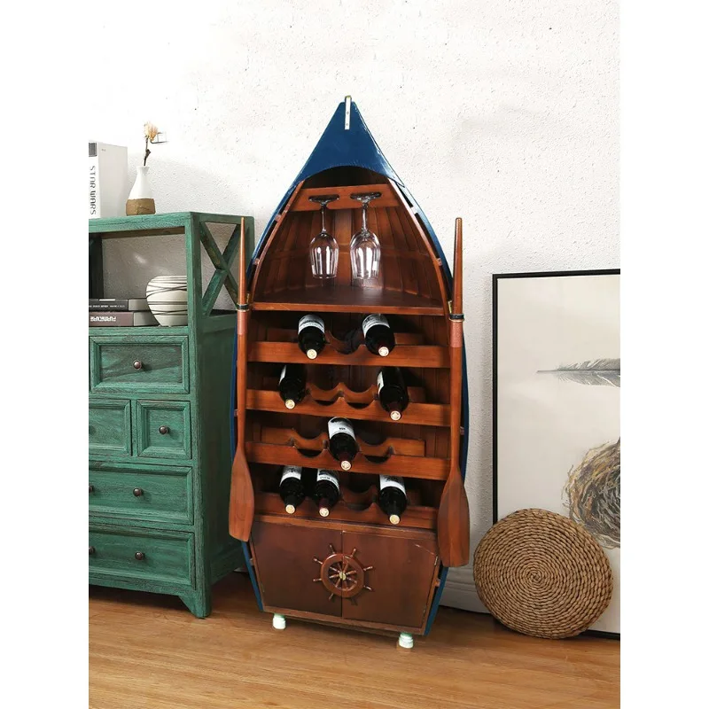 Wooden boat type coffee table corner wine cabinet boat type storage cabinet living room
Wooden boat type coffee table corner wine cabinet boat type storage cabinet living room
