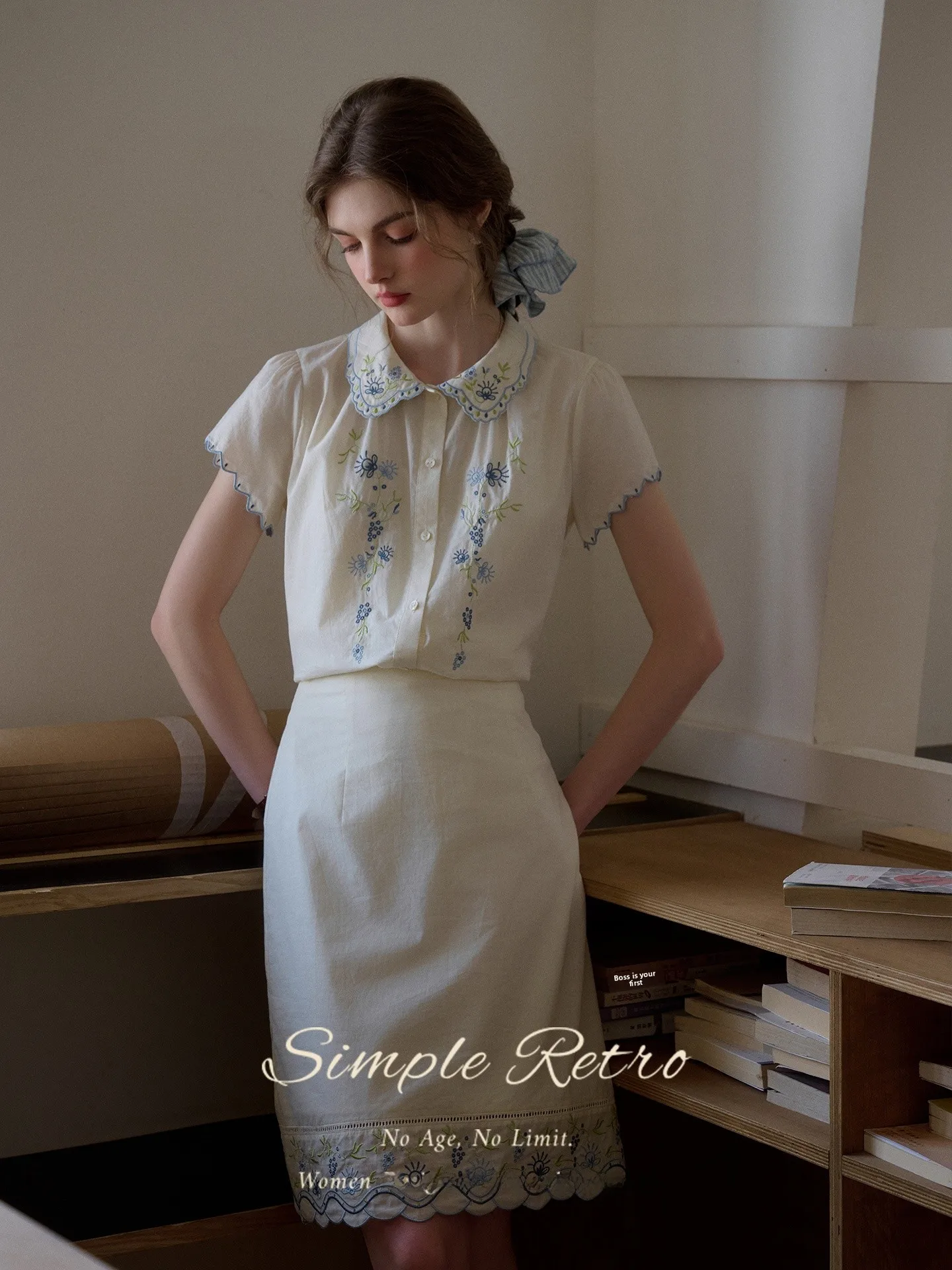 SimpleRetro Bellflower Embroidered Cotton Blend Short Sleeve Sweet Style Summer Fashion Set for Women in China
SimpleRetro Bellflower Embroidered Cotton Blend Short Sleeve Sweet Style Summer Fashion Set for Women in China