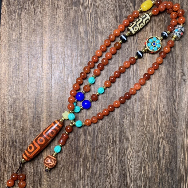 Tibetan-style Scale Blood Nine-Eyed Necklace, Agate with High Oil Content and Old Patina, Dzi Bead S
Tibetan-style Scale Blood Nine-Eyed Necklace, Agate with High Oil Content and Old Patina, Dzi Bead S