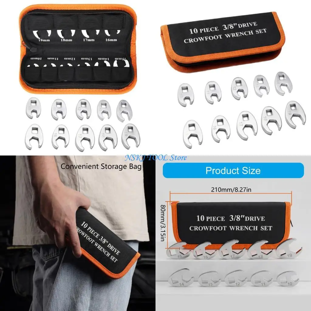 L8RC Steel Crowfoot Wrench Spanner Assortment From 10mm Up To 19mm With Carry Case
L8RC Steel Crowfoot Wrench Spanner Assortment From 10mm Up To 19mm With Carry Case