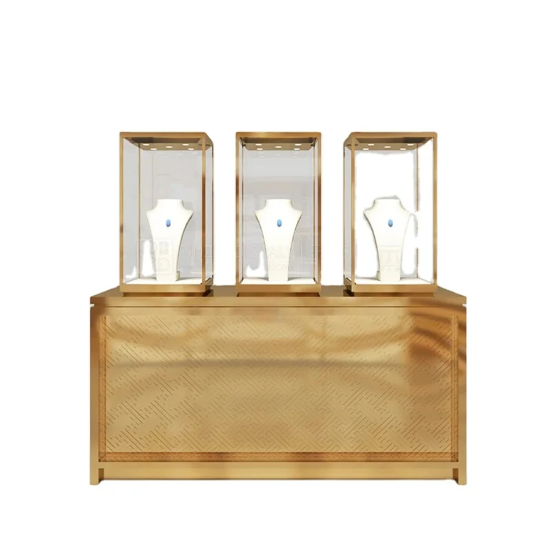 Customize.Jewelry Earring Display Cases Customized Showcase Store Golden Jewelry Counter Table Design Jewelry Cabinet Sale
Customize.Jewelry Earring Display Cases Customized Showcase Store Golden Jewelry Counter Table Design Jewelry Cabinet Sale