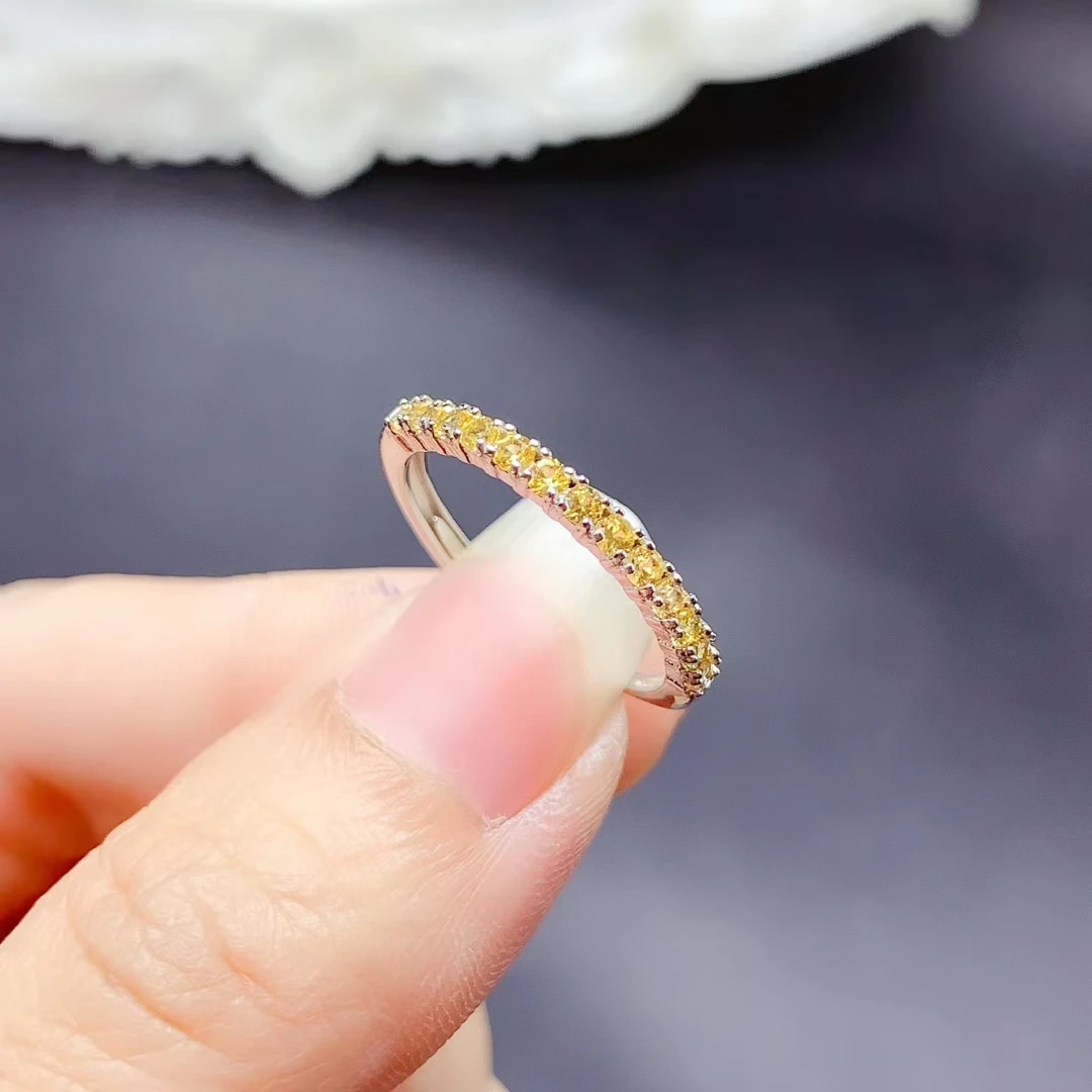 Natural Yellow Sapphire Ring for Daily Wear 13 Pieces 2mm Genuine Sapphire 925 Silver Ring with 18K Gold Plating
Natural Yellow Sapphire Ring for Daily Wear 13 Pieces 2mm Genuine Sapphire 925 Silver Ring with 18K Gold Plating