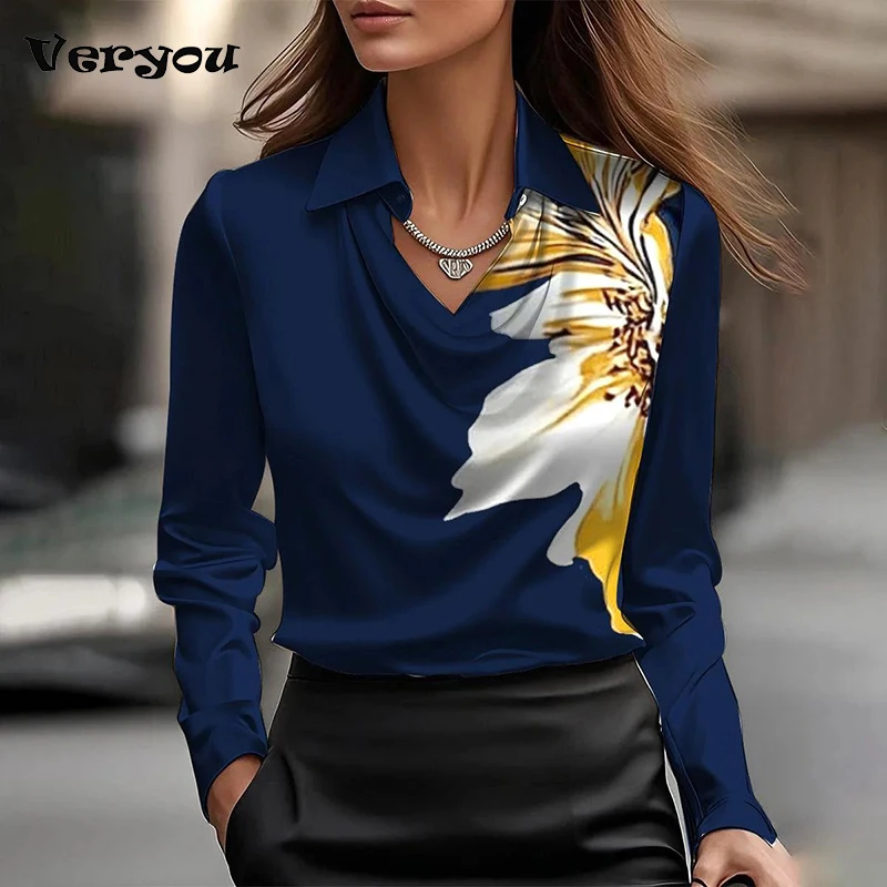 Elegant Turn Down Collar Blouse Women Long Sleeve Shirt Pinrted Tops Pullover Spring Autumn Fashion Lady Shirt
Elegant Turn Down Collar Blouse Women Long Sleeve Shirt Pinrted Tops Pullover Spring Autumn Fashion Lady Shirt