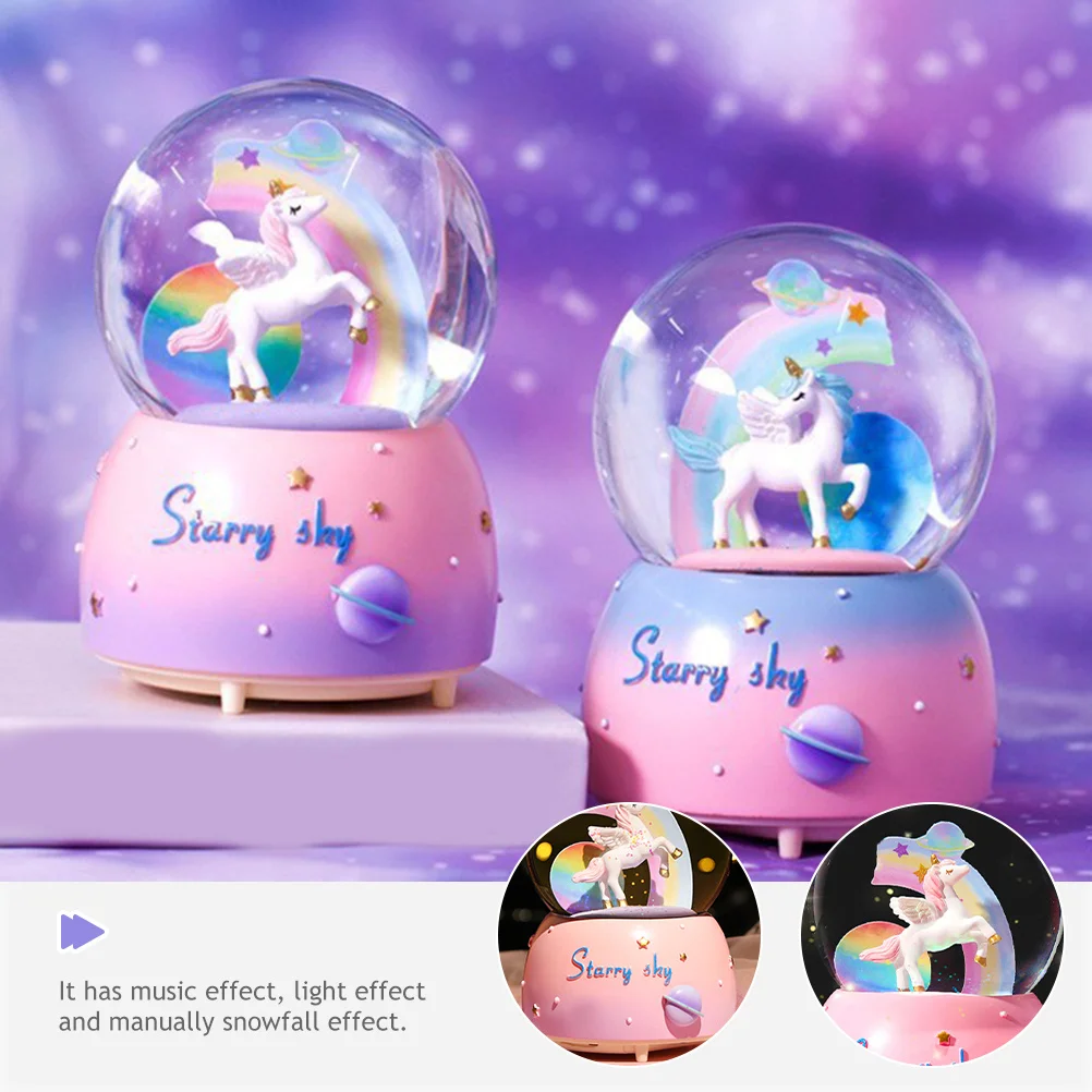 Music Box Snow Globe Unicorn Lighted Decorative Ornament For Christmas Birthday Home Decoration Tabletop Gift
Music Box Snow Globe Unicorn Lighted Decorative Ornament For Christmas Birthday Home Decoration Tabletop Gift