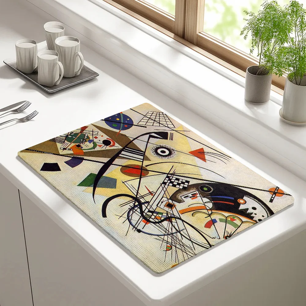 Wassily Kandinsky Art Draining Pad Drying Mat For Kitchen Bar Coffee Dishes Rubber Quick Drying Water Absorbent Anti-slip Mat
Wassily Kandinsky Art Draining Pad Drying Mat For Kitchen Bar Coffee Dishes Rubber Quick Drying Water Absorbent Anti-slip Mat