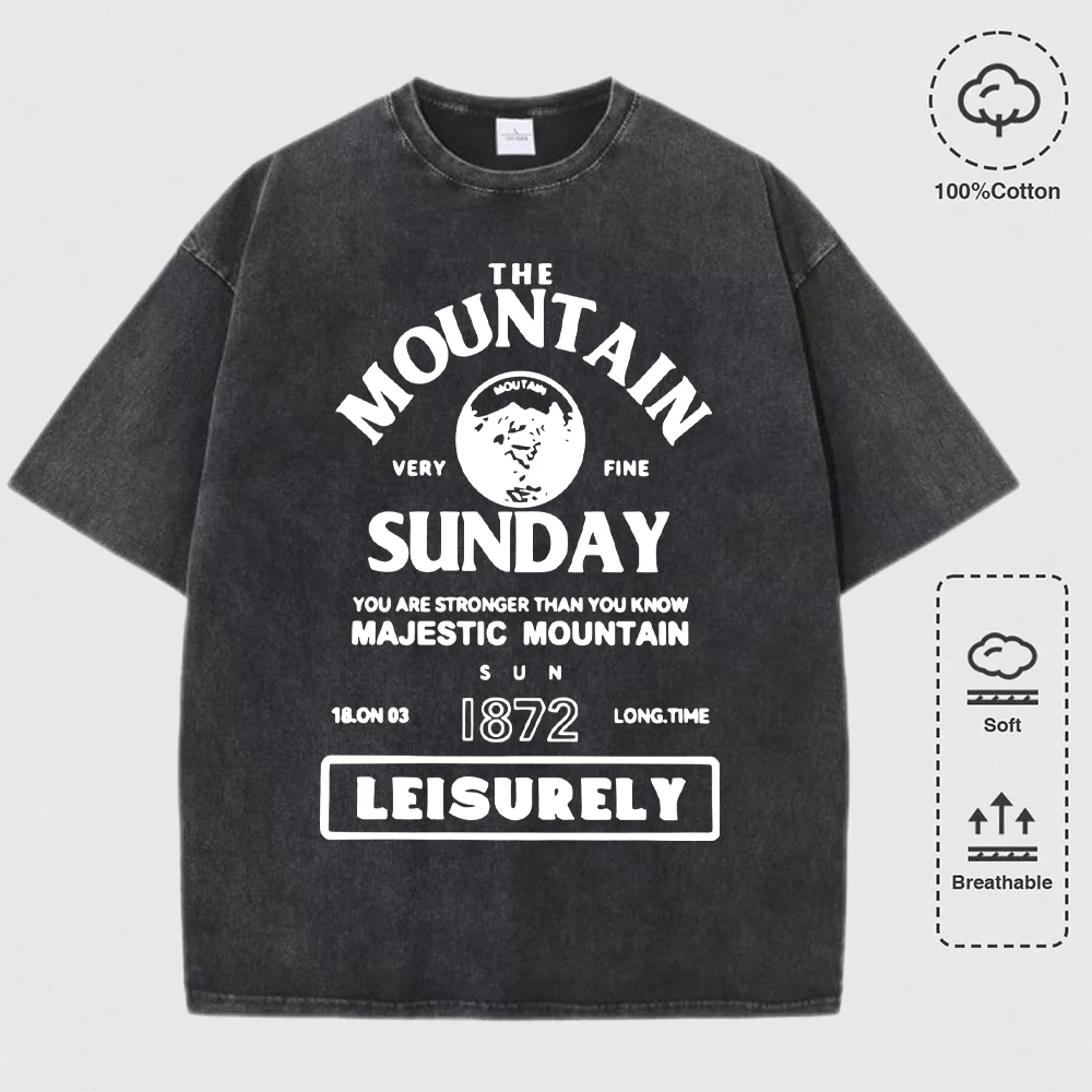 Sunday Leisurely Go To Mountain Prints Man'S Washed T Shirt Summer O-Neck Short Sleeve Trendy Cotton Clothes Casual Soft T-Shirt
Sunday Leisurely Go To Mountain Prints Man'S Washed T Shirt Summer O-Neck Short Sleeve Trendy Cotton Clothes Casual Soft T-Shirt