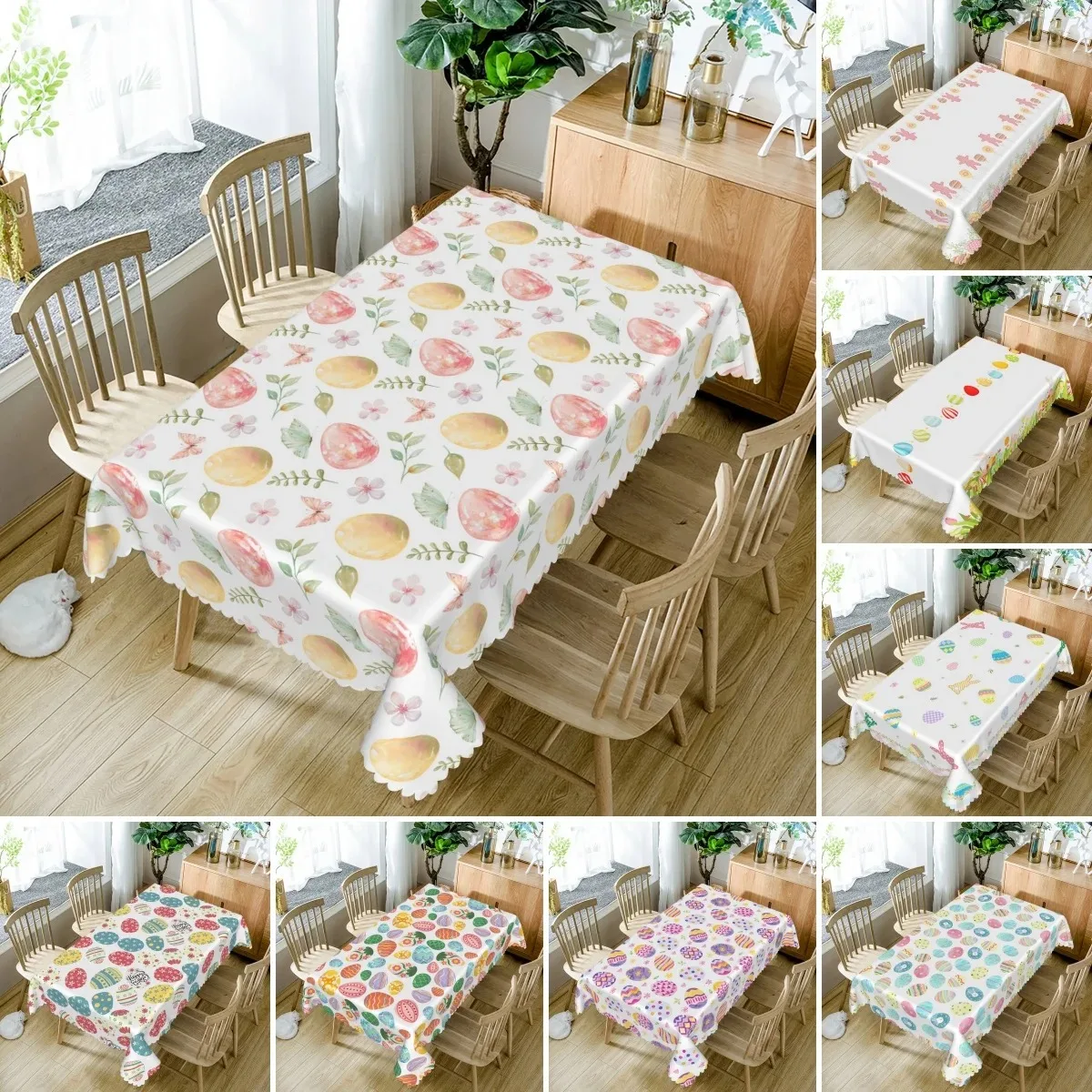 Happy Easter Egg Table Cover Waterproof Polyester Tablecloth 2D Flat Printed Spring Flower Desk Cloth For Holiday Dining Decor
Happy Easter Egg Table Cover Waterproof Polyester Tablecloth 2D Flat Printed Spring Flower Desk Cloth For Holiday Dining Decor