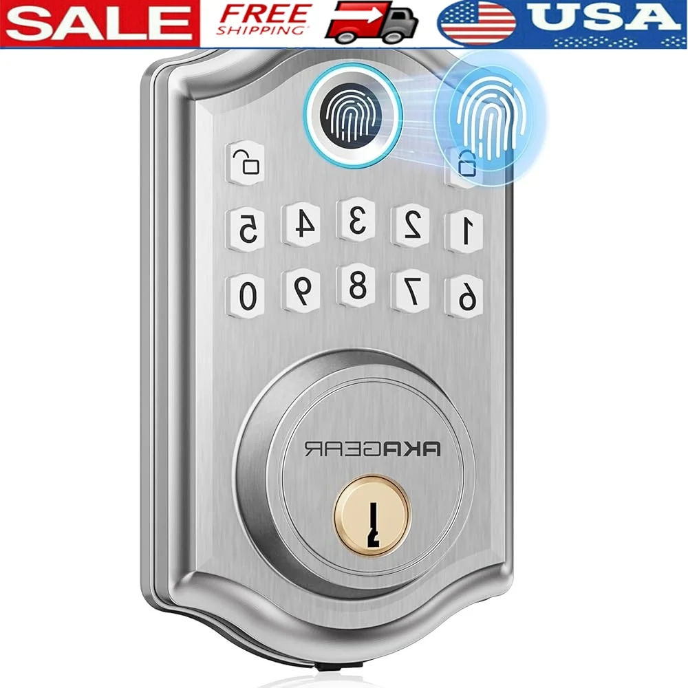Fingerprint Keyless Entry Door Lock Smart Electronic Keypad Auto Lock Deadbolt 50 Fingerprint Storage Voice Guidance Easy
Fingerprint Keyless Entry Door Lock Smart Electronic Keypad Auto Lock Deadbolt 50 Fingerprint Storage Voice Guidance Easy