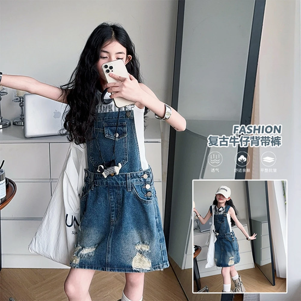 Летнее винтажное синее джинсовое платье-наклад для девочек-подростков с бретелями для детей, повседневный уличный наряд, модные джинсовые комбинезоны-джемперы
Летнее винтажное синее джинсовое платье-наклад для девочек-подростков с бретелями для детей, повседневный уличный наряд, модные джинсовые комбинезоны-джемперы