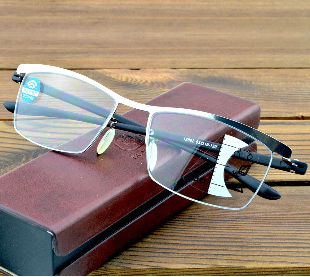 Business Half-rim Progressive Multifocal Reading Glasses with PU Case +0.75 +1 +1.25 +1.5 +1.75 +2 +2.5 to +4
Business Half-rim Progressive Multifocal Reading Glasses with PU Case +0.75 +1 +1.25 +1.5 +1.75 +2 +2.5 to +4