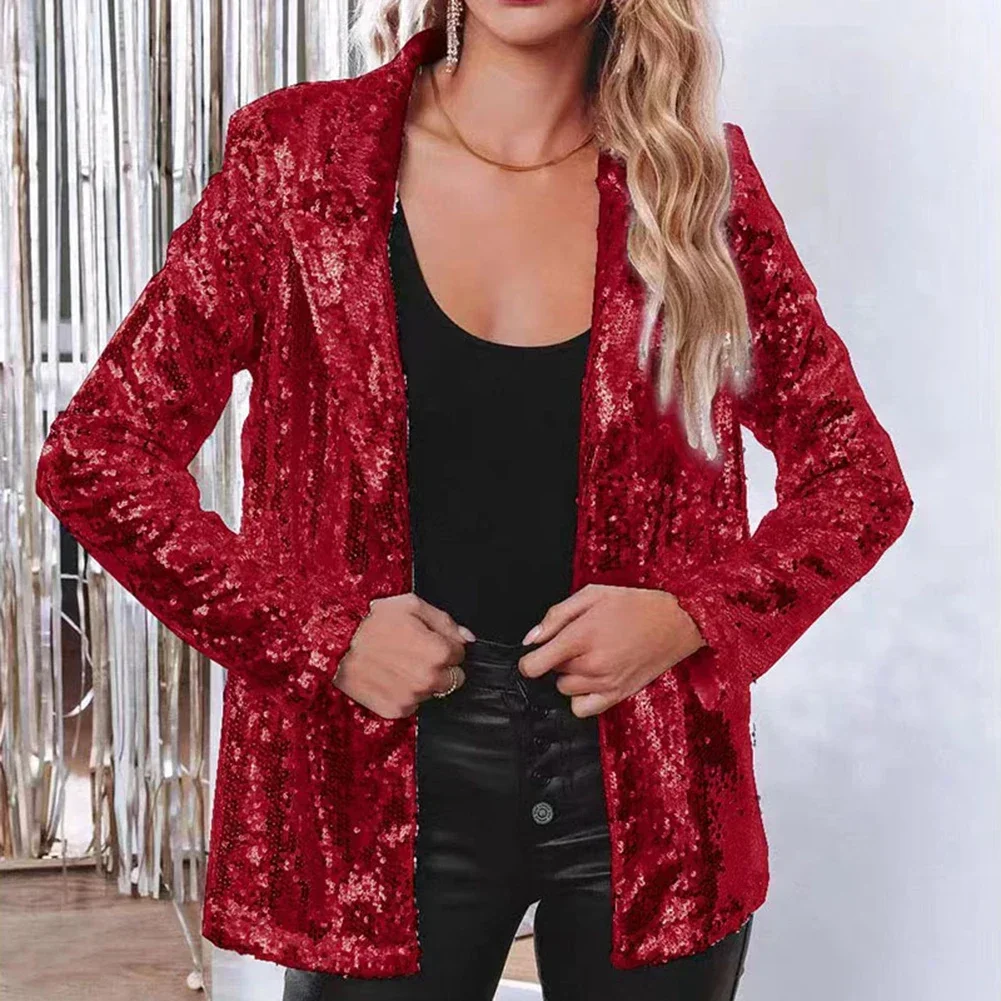 Women Autumn Shinny Sequins Long Sleeved Blazer Casual Party Jacket Coat Fall Rave Outerwear Blazer Carnival Ladies Suit Jacket
Women Autumn Shinny Sequins Long Sleeved Blazer Casual Party Jacket Coat Fall Rave Outerwear Blazer Carnival Ladies Suit Jacket