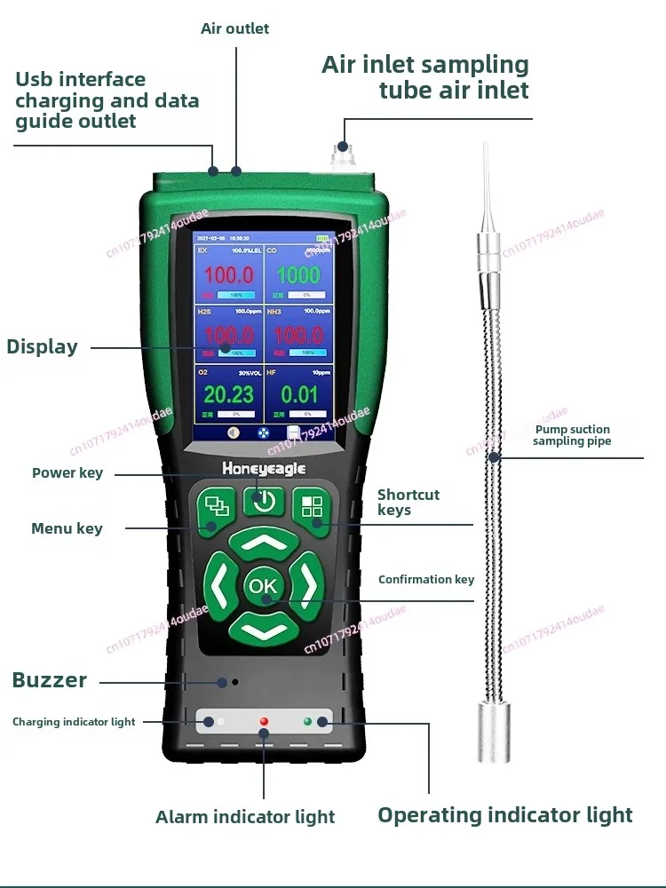 Handheld 6-in-1 Gas Detector for Toxic VOC, Ammonia, Hydrogen Sulfide, Combustible Oxygen Gas, Explosion-proof
Handheld 6-in-1 Gas Detector for Toxic VOC, Ammonia, Hydrogen Sulfide, Combustible Oxygen Gas, Explosion-proof