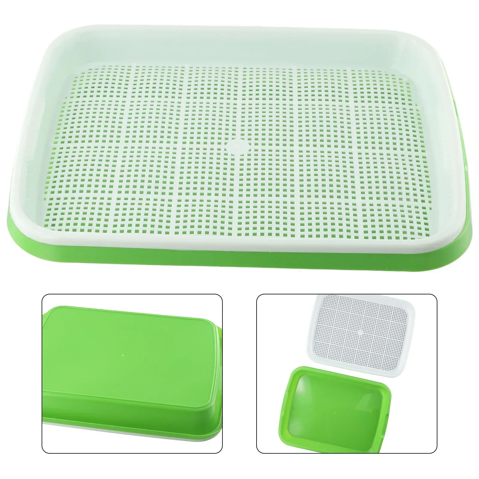 Hydroponic Sprouting Tray For Microgreens, 2 Layers, Durable And , Green And White Mesh Design, 33cm X 26cm X 5cm
Hydroponic Sprouting Tray For Microgreens, 2 Layers, Durable And , Green And White Mesh Design, 33cm X 26cm X 5cm