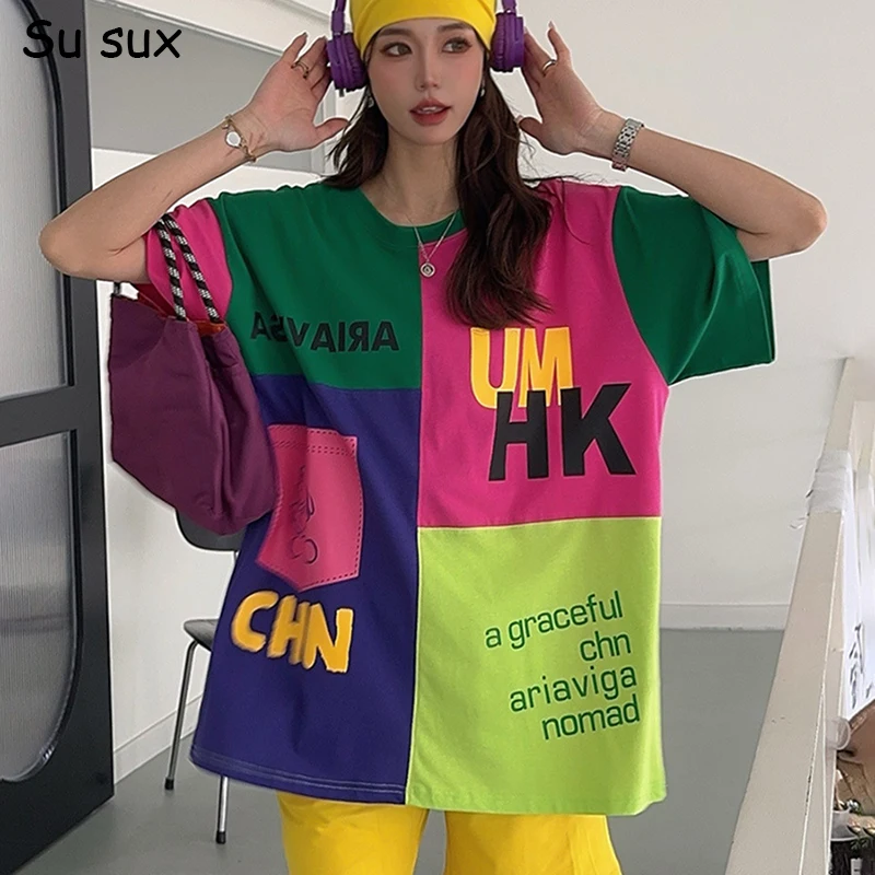 2025 Summer Multicolor Patchwork Lettre Print T Shirts Woman Tops Y2k Clothes Japanese and Korean Casual Short Sleeve Tees
2025 Summer Multicolor Patchwork Lettre Print T Shirts Woman Tops Y2k Clothes Japanese and Korean Casual Short Sleeve Tees