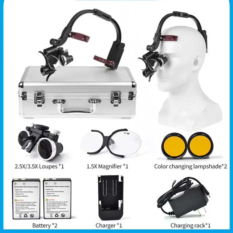 Headband Dental Binocular Loupes with LED Headlight 3.5X Magnification Medical Surgical Glasses for Dental Lab
Headband Dental Binocular Loupes with LED Headlight 3.5X Magnification Medical Surgical Glasses for Dental Lab