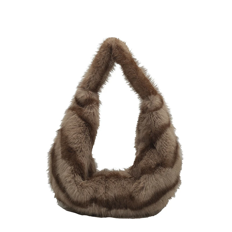 Новая осенне-зимняя полосатая плюшевая сумка на одно плечо для женщин, модная сумка большой вместимости из искусственного меха для подмышек, мягкая и пушистая
Новая осенне-зимняя полосатая плюшевая сумка на одно плечо для женщин, модная сумка большой вместимости из искусственного меха для подмышек, мягкая и пушистая