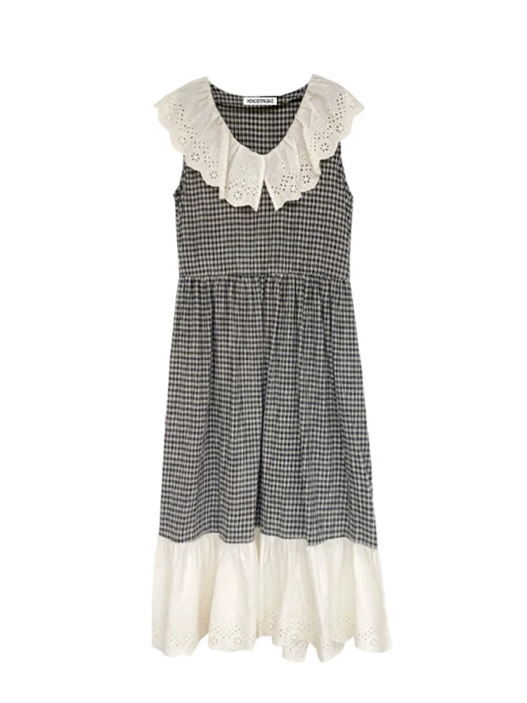 Summer Sleeveless Long French Vintage Plaid Dress Women Evening Frocks One-Piece Party 2000s Aesthetic Mori Patchwork Korean New
Summer Sleeveless Long French Vintage Plaid Dress Women Evening Frocks One-Piece Party 2000s Aesthetic Mori Patchwork Korean New