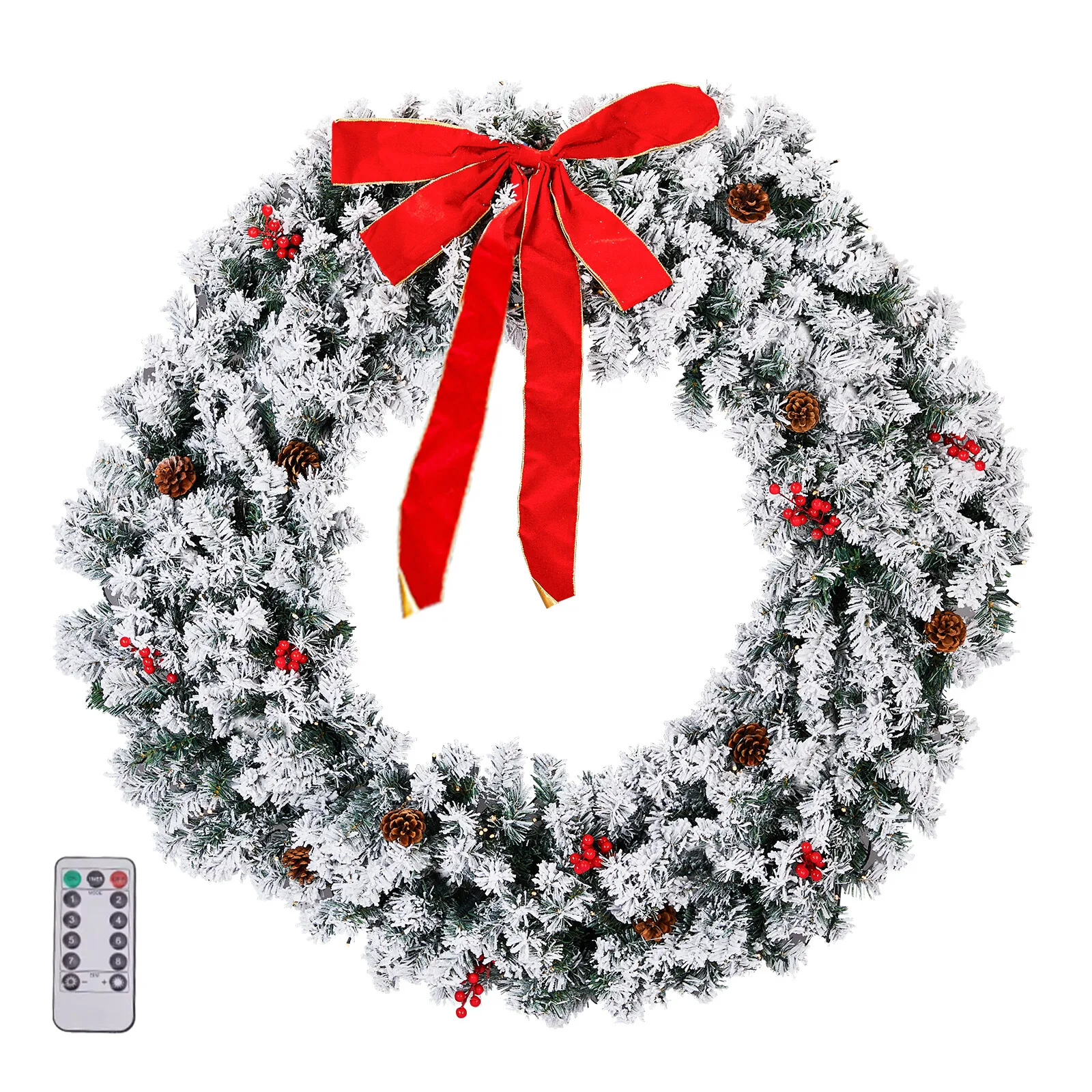 48in Pre-Lit Snow Flocked Christmas Wreath Lighted Artificial Christmas Wreath
48in Pre-Lit Snow Flocked Christmas Wreath Lighted Artificial Christmas Wreath