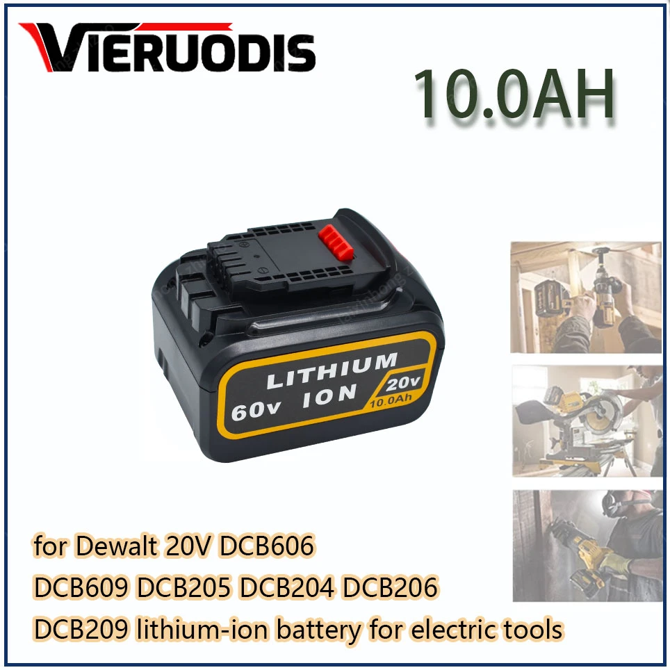 for Dewalt' 10.0Ah 20V 60V MAx battery replacement DCB606 DCB609 DCB205 DCB204 DCB206 DCB209 electric screwdriver tool battery
for Dewalt' 10.0Ah 20V 60V MAx battery replacement DCB606 DCB609 DCB205 DCB204 DCB206 DCB209 electric screwdriver tool battery