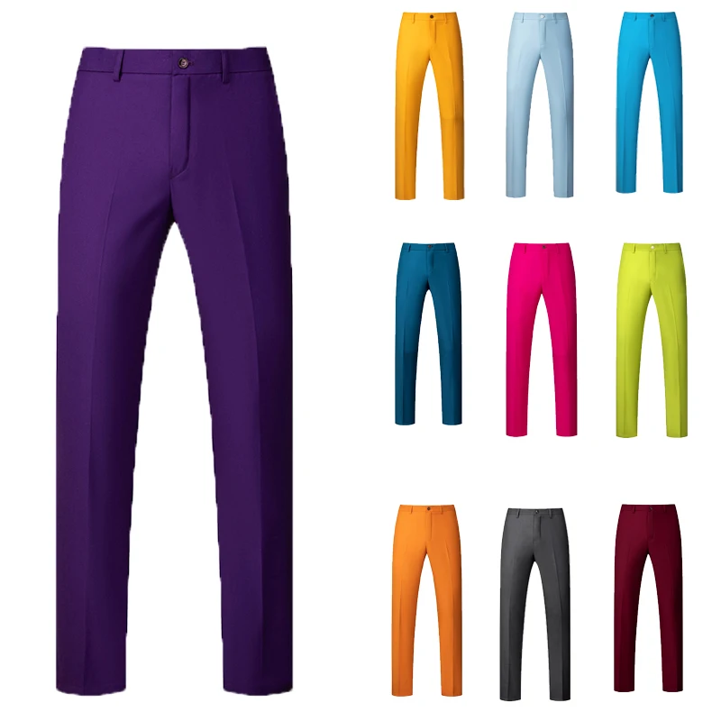 Мужские брюки прямого кроя без защипов, фиолетовые, облегающие, для свадьбы и студии, большие размеры, повседневные, молодежный стиль, однотонные
Мужские брюки прямого кроя без защипов, фиолетовые, облегающие, для свадьбы и студии, большие размеры, повседневные, молодежный стиль, однотонные