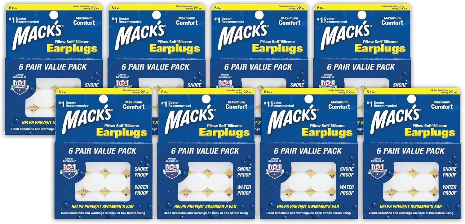 Moldable Silicone Earplugs for Sleeping, Snoring, Swimming, Travel, Concerts - 48 Pairs Value Pack
Moldable Silicone Earplugs for Sleeping, Snoring, Swimming, Travel, Concerts - 48 Pairs Value Pack
