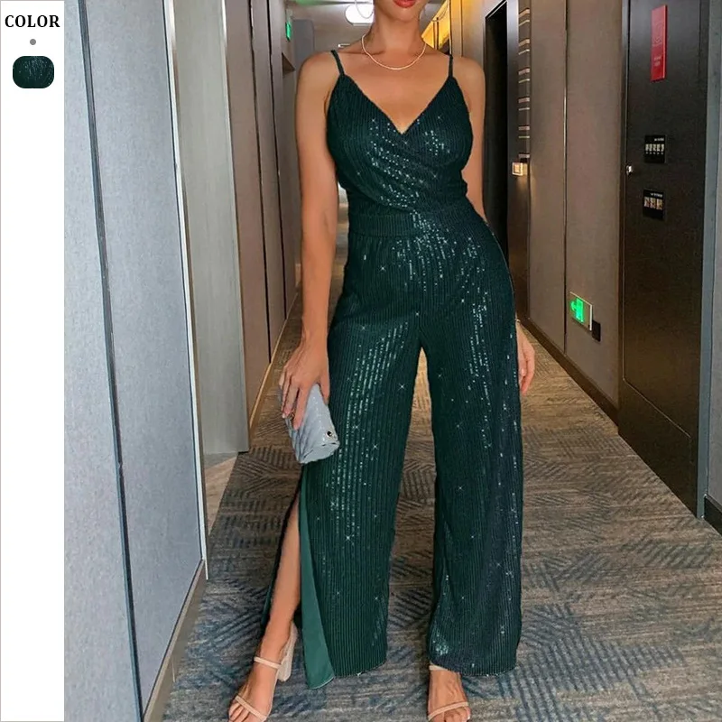 New Women'S Slim Fit Sequin Slit Trailing Evening Dress, Cocktail Party Camisole Dress
New Women'S Slim Fit Sequin Slit Trailing Evening Dress, Cocktail Party Camisole Dress