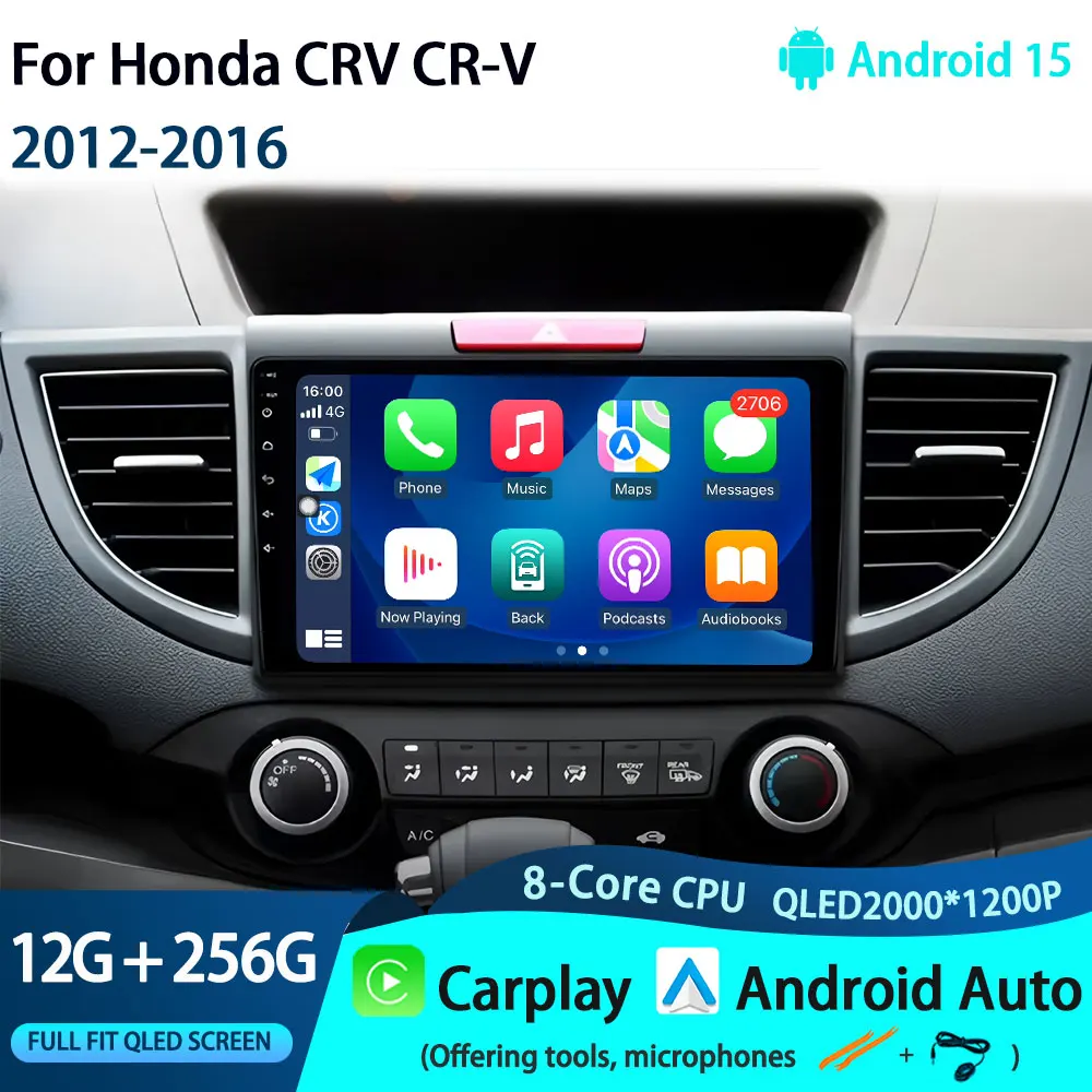 Car Radio For Honda CRV CR-V 2012-2016 Carplay Android Auto Car Stereo Multimedia Player 4G Wifi DSP
Car Radio For Honda CRV CR-V 2012-2016 Carplay Android Auto Car Stereo Multimedia Player 4G Wifi DSP