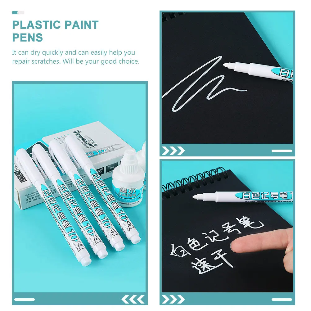 Набор из 12 белых маркеров для рисования, универсальные перманентные маркеры для керамики, дерева, ткани, промышленного применения, портативные ручки для рисования
Набор из 12 белых маркеров для рисования, универсальные перманентные маркеры для керамики, дерева, ткани, промышленного применения, портативные ручки для рисования