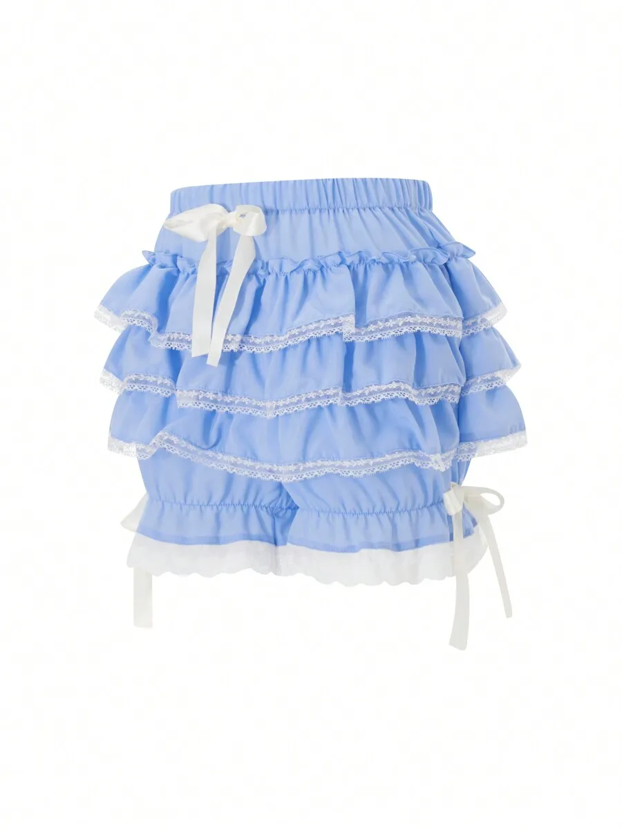 Women Y2k Lolita Tiered Ruffle Bloomers High Waist Shorts With Lace Trim
Women Y2k Lolita Tiered Ruffle Bloomers High Waist Shorts With Lace Trim